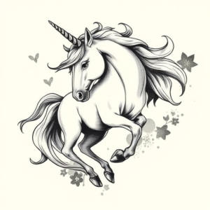 Painterly Unicorn Tattoo