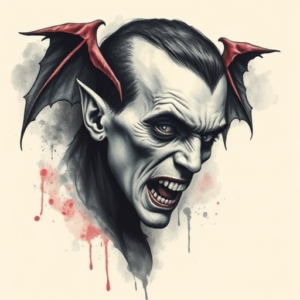 Painterly Vampire Tattoo