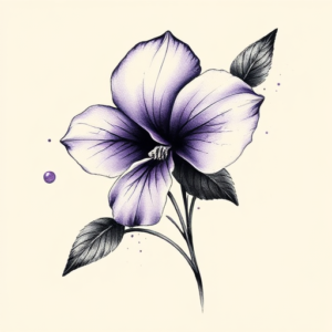 Painterly Violet Tattoo