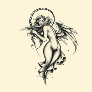 Painterly Virgo Tattoo