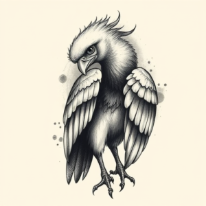 Painterly Vulture Tattoo