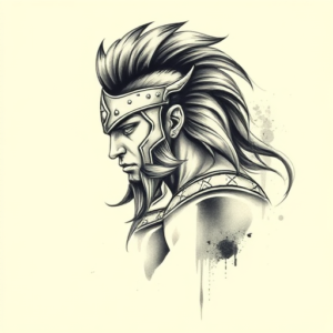 Painterly Warrior Tattoo