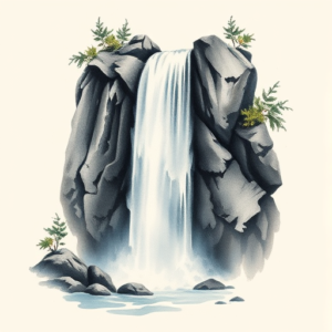 Painterly Waterfall Tattoo