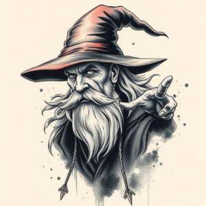 Painterly Wizard Tattoo