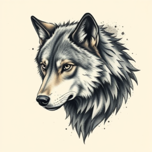 Painterly Wolf Tattoo