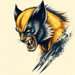 Painterly Wolverine Tattoo