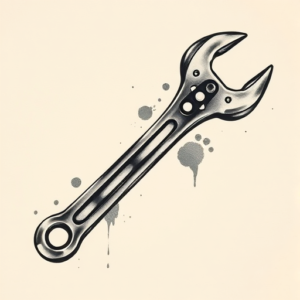 Painterly Wrench Tattoo