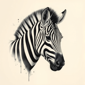 Painterly Zebra Tattoo
