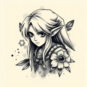 Painterly Zelda Tattoo
