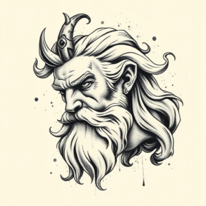 Painterly Zeus Tattoo