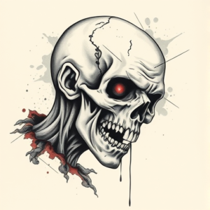 Painterly Zombie Tattoo