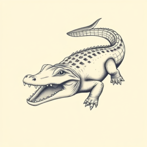 Pastel Alligator Tattoo