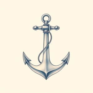 Pastel Anchor Tattoo