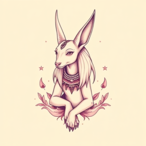 Pastel Anubis Tattoo