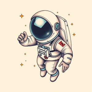 Pastel Astronaut Tattoo