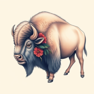 Pastel Bison Tattoo