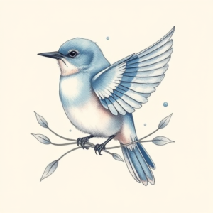 Pastel Bluebird Tattoo