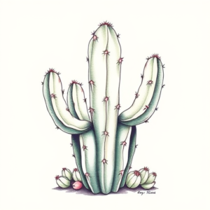 Pastel Cactus Tattoo
