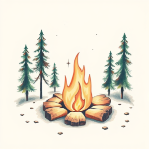 Pastel Campfire Tattoo