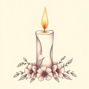 Pastel Candle Tattoo