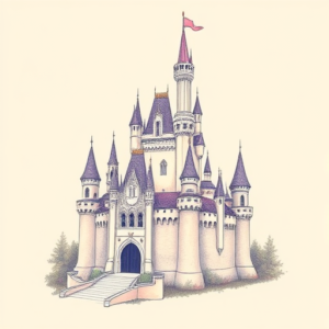 Pastel Castle Tattoo