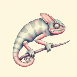 Pastel Chameleon Tattoo