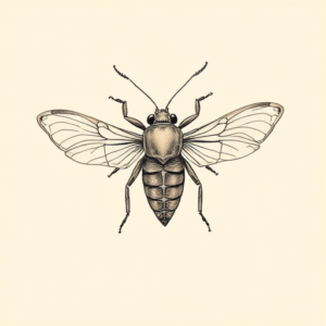 Pastel Cicada Tattoo