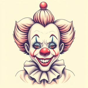 Pastel Clown Tattoo