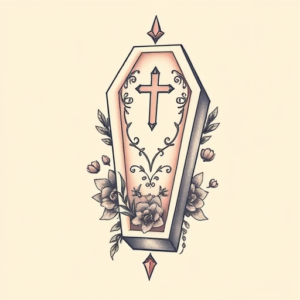 Pastel Coffin Tattoo