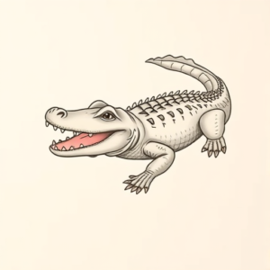 Pastel Color Alligator Tattoo