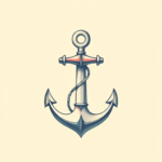 Pastel Color Anchor Tattoo
