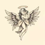 Pastel Color Angel Tattoo
