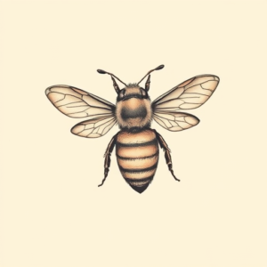 Pastel Color Bee Tattoo