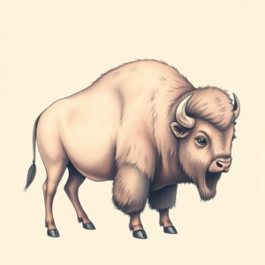 Pastel Color Bison Tattoo