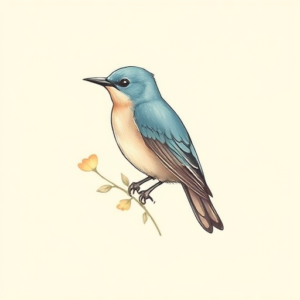 Pastel Color Bluebird Tattoo