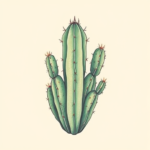 Pastel Color Cactus Tattoo
