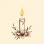 Pastel Color Candle Tattoo