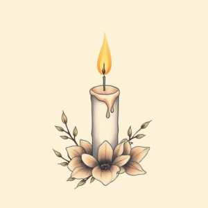 Pastel Color Candle Tattoo