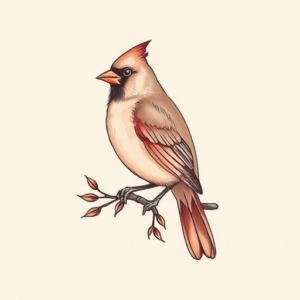 Pastel Color Cardinal Tattoo