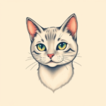 Pastel Color Cat Tattoo