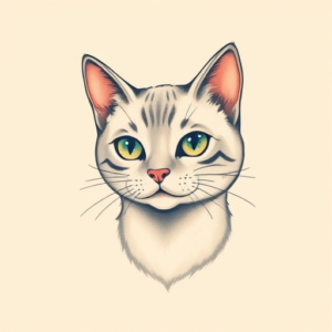 Pastel Color Cat Tattoo