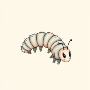 Pastel Color Caterpillar Tattoo