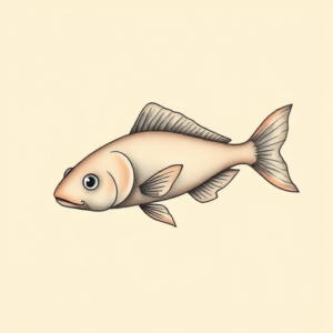 Pastel Color Catfish Tattoo