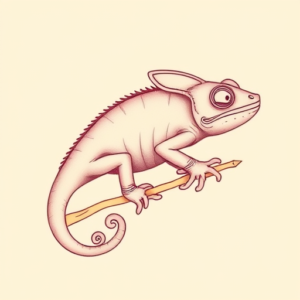 Pastel Color Chameleon Tattoo
