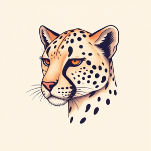 Pastel Color Cheetah Tattoo