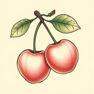 Pastel Color Cherry Tattoo