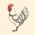 Pastel Color Chicken Tattoo