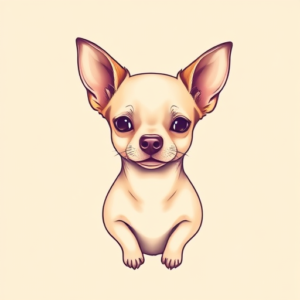 Pastel Color Chihuahua Tattoo