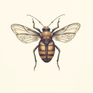 Pastel Color Cicada Tattoo