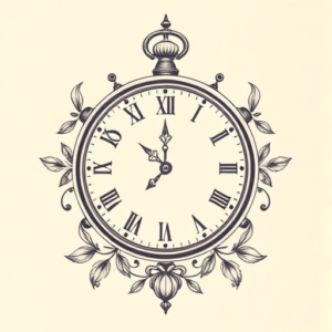 Pastel Color Clock Tattoo